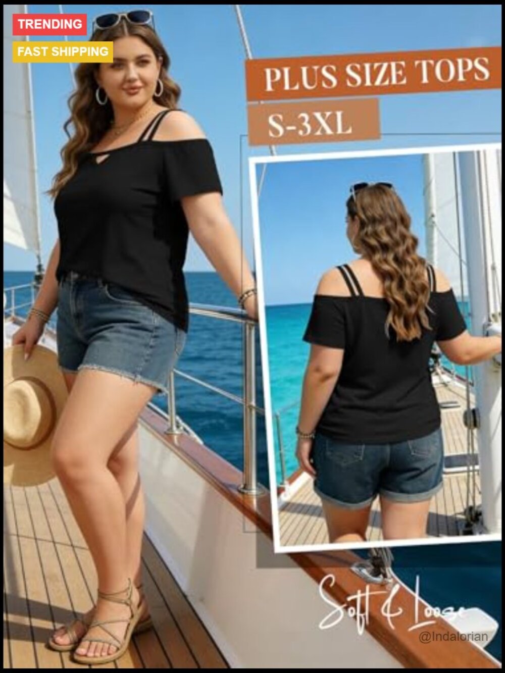 Cold Shoulder Tops Short Sleeve Summer T-Shirts Polyester Rayon Spandex - Picture 5 of 7